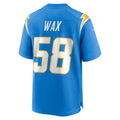 Kdoa LA.Chargers #58 Marlowe Wax Powder Blue Team Game Jersey