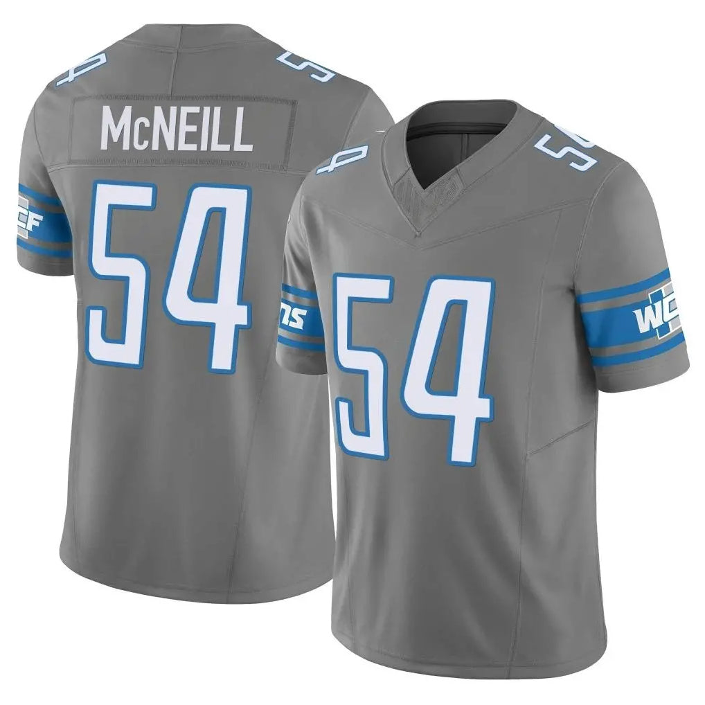 D.Lions #54 Alim McNeill Player Gray Vapor F.U.S.E. Limited Home Game Kdoa Stitched Jerseys