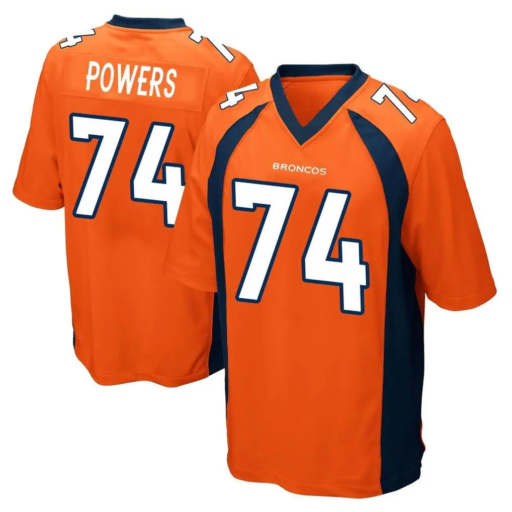 D.Broncos #74 Ben Powers Player Orange Color Home Game Kdoa Stitched Jerseys
