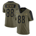 C.Bengals #88 Mike Gesicki Player Olive Salute to Service Game Kdoa Stitched Jerseys