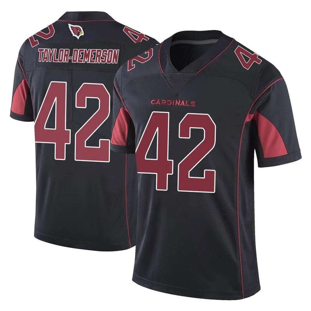 A.Cardinals #42 Dadrion Taylor-Demerson Player Black Limited Color Rush Vapor Untouchable Home Game Kdoa Stitched Jerseys