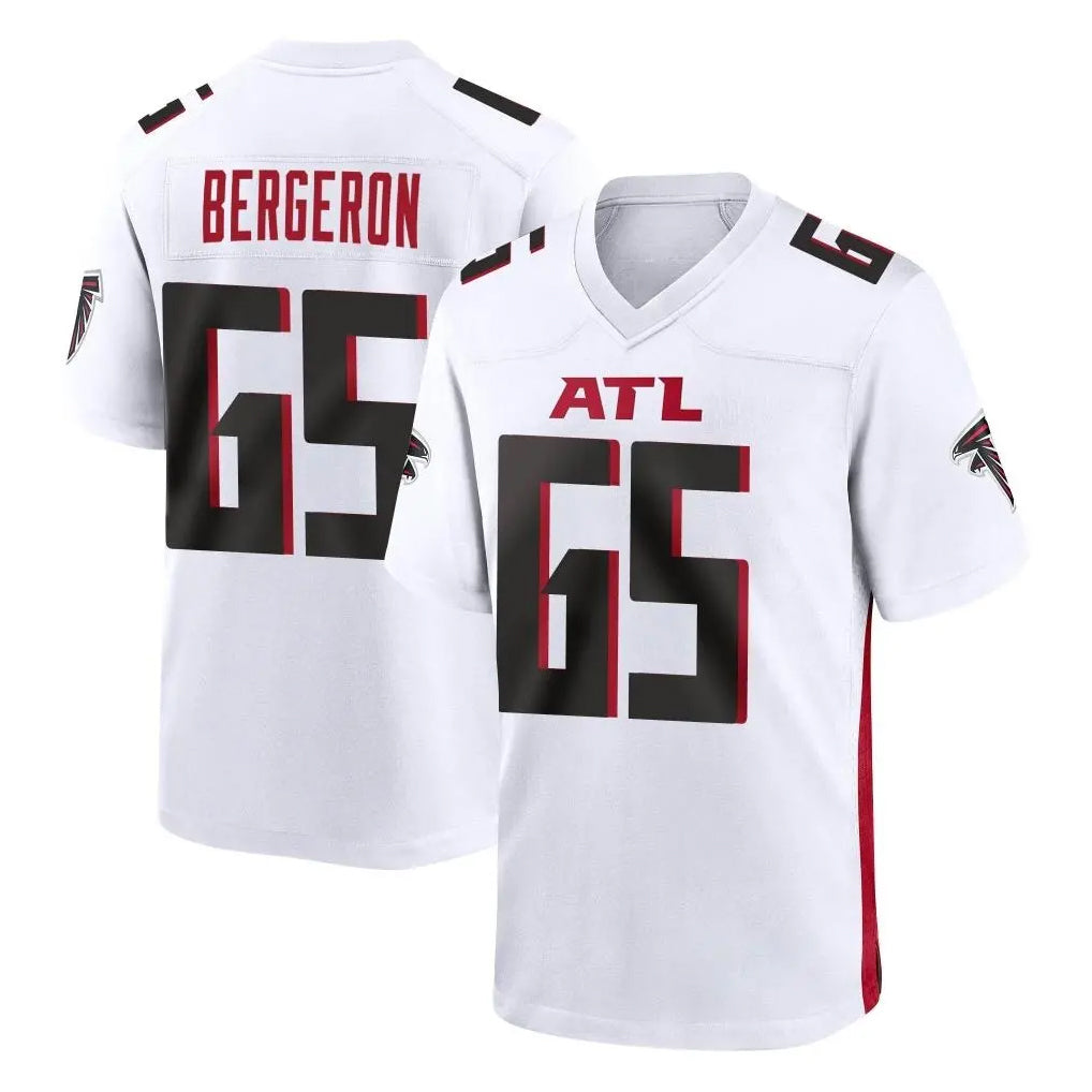 A.Falcons #65 Matthew Bergeron Player White Home Game Kdoa Stitched Jerseys