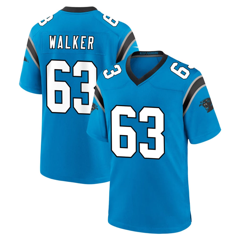 C.Panthers #63 Rasheed Walker Player Blue Home Game Kdoa Stitched Jerseys