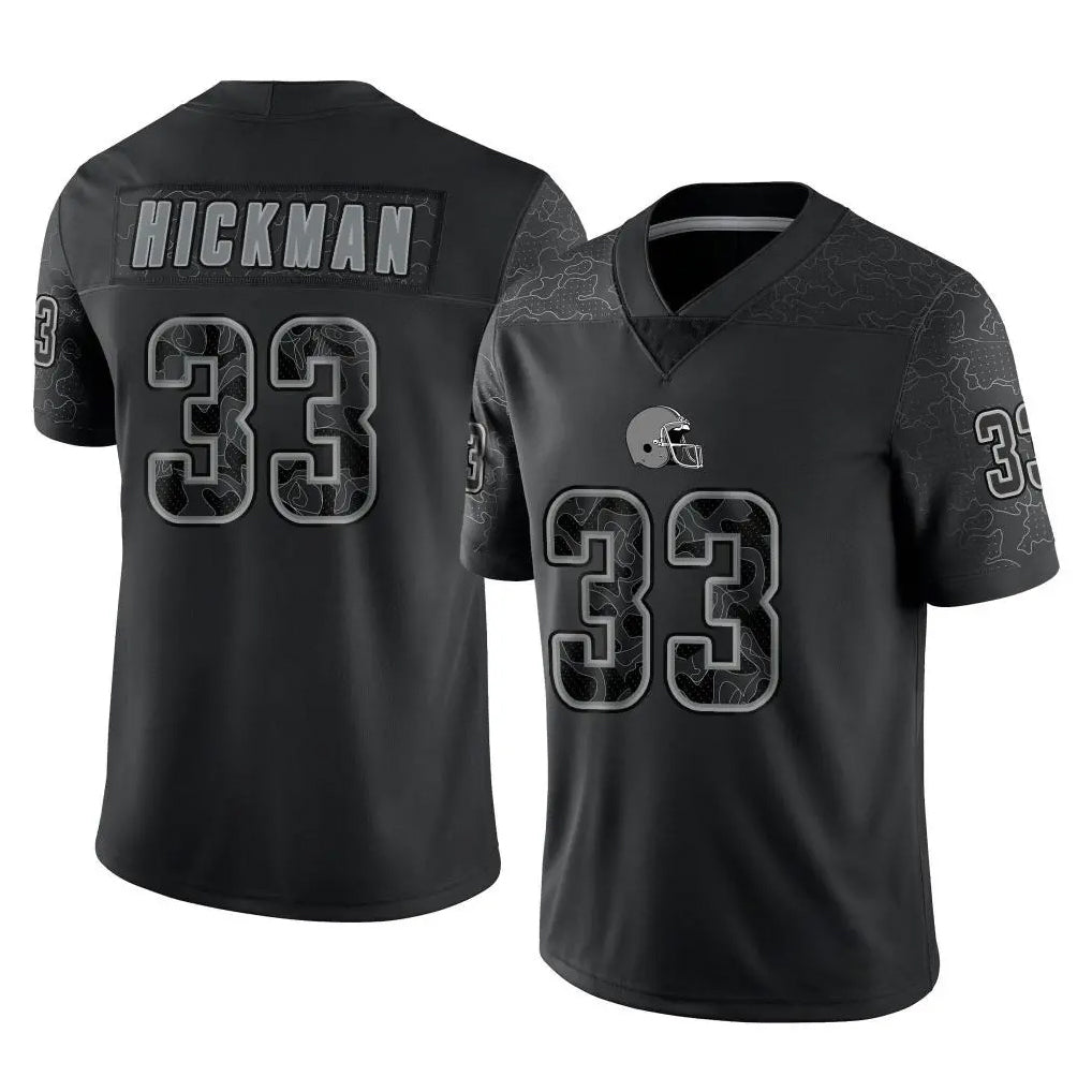 C.Browns #33 Ronnie Hickman Player Black Reflective Home Game Kdoa Stitched Jerseys