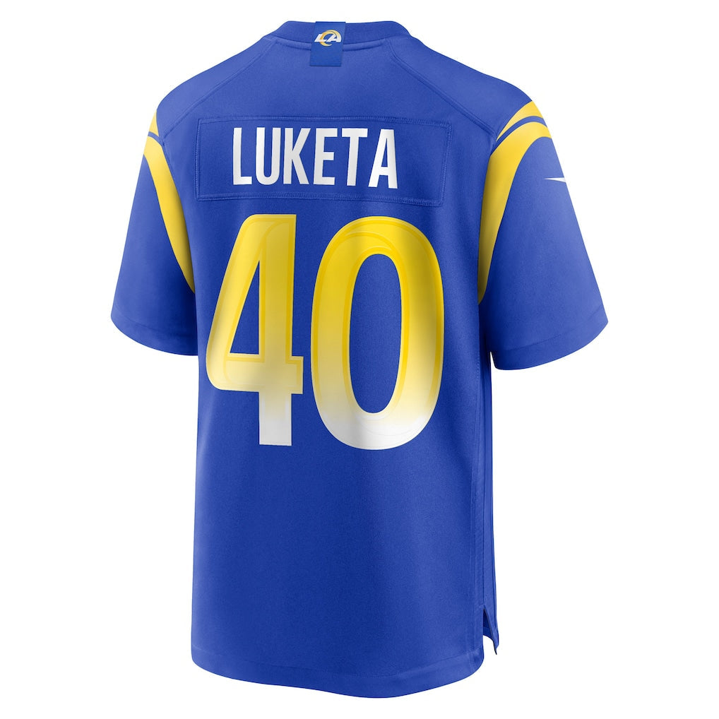 Kdoa LA.Rams #40 Jesse Luketa Royal Team Game Jersey