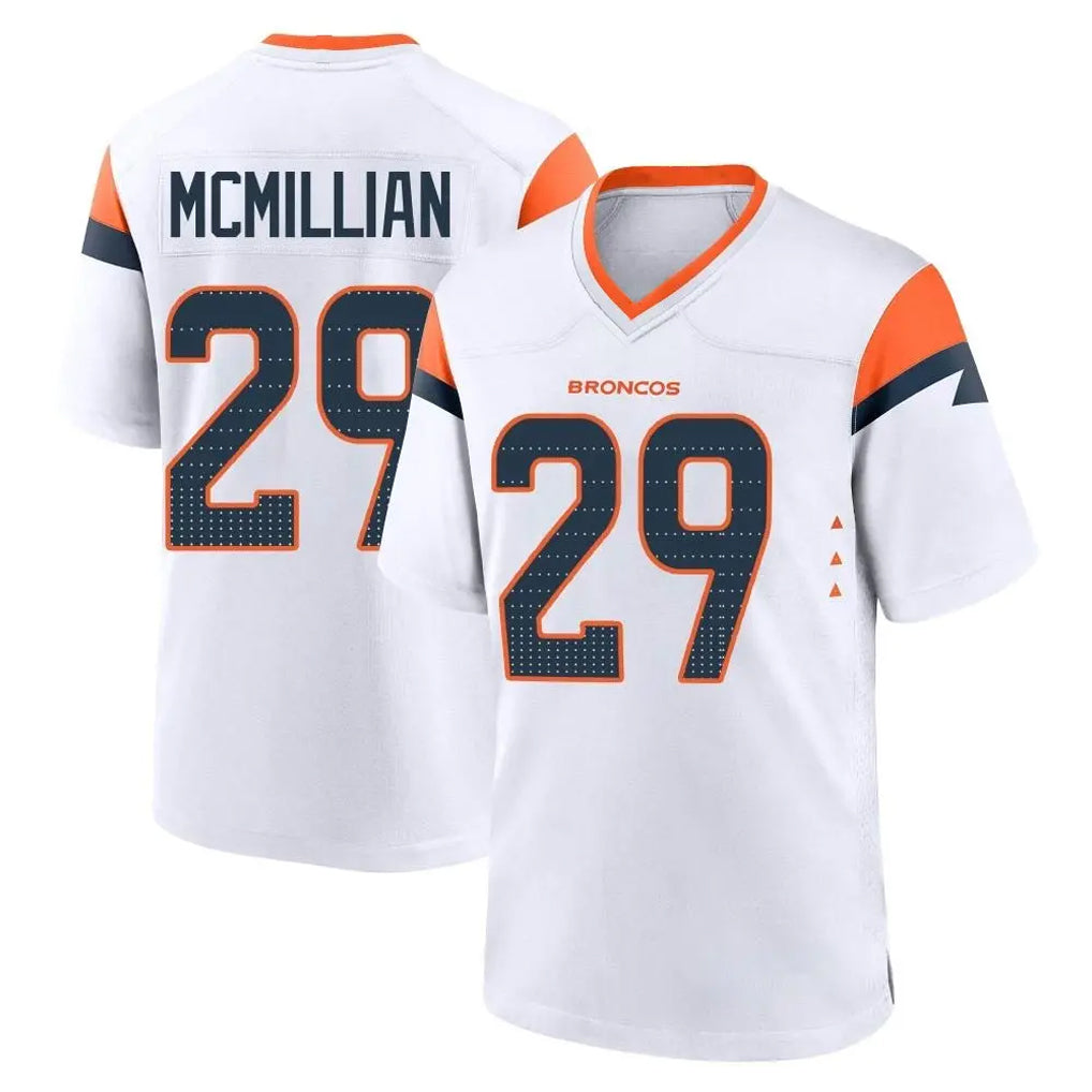 D.Broncos #29 Ja'Quan McMillian Player White Home Game Kdoa Stitched Jerseys