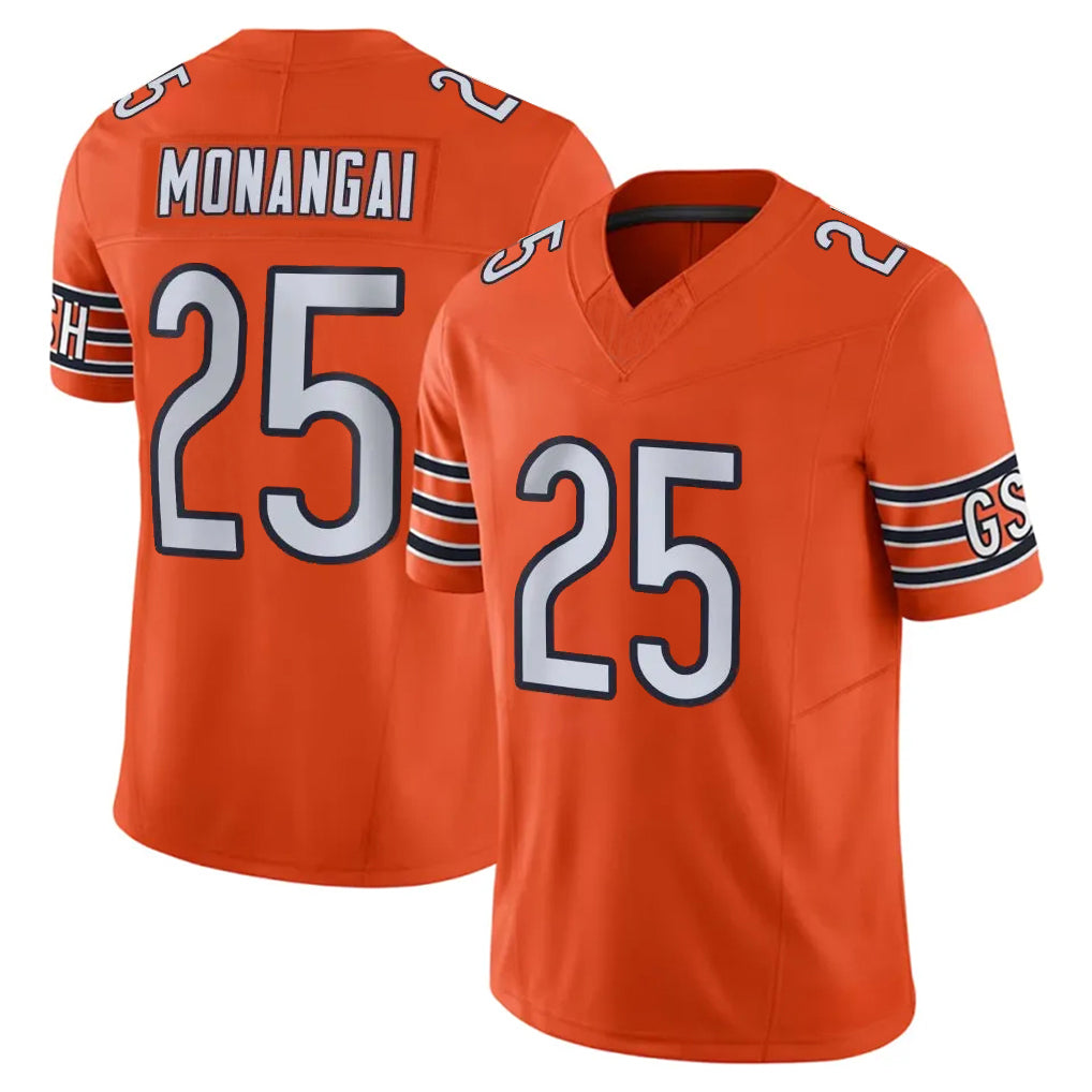 C.Bears #25 Kyle Monangai Player Orange Vapor F.U.S.E. Limited Home Game Kdoa Stitched Jerseys