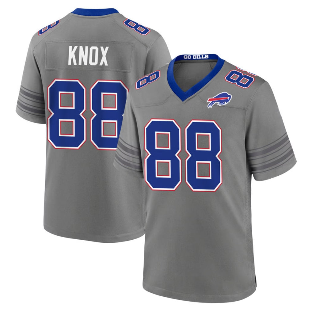 B.Bills #88 Dawson Knox Player Gray Nickel City Home Game Kdoa Stitched Jerseys