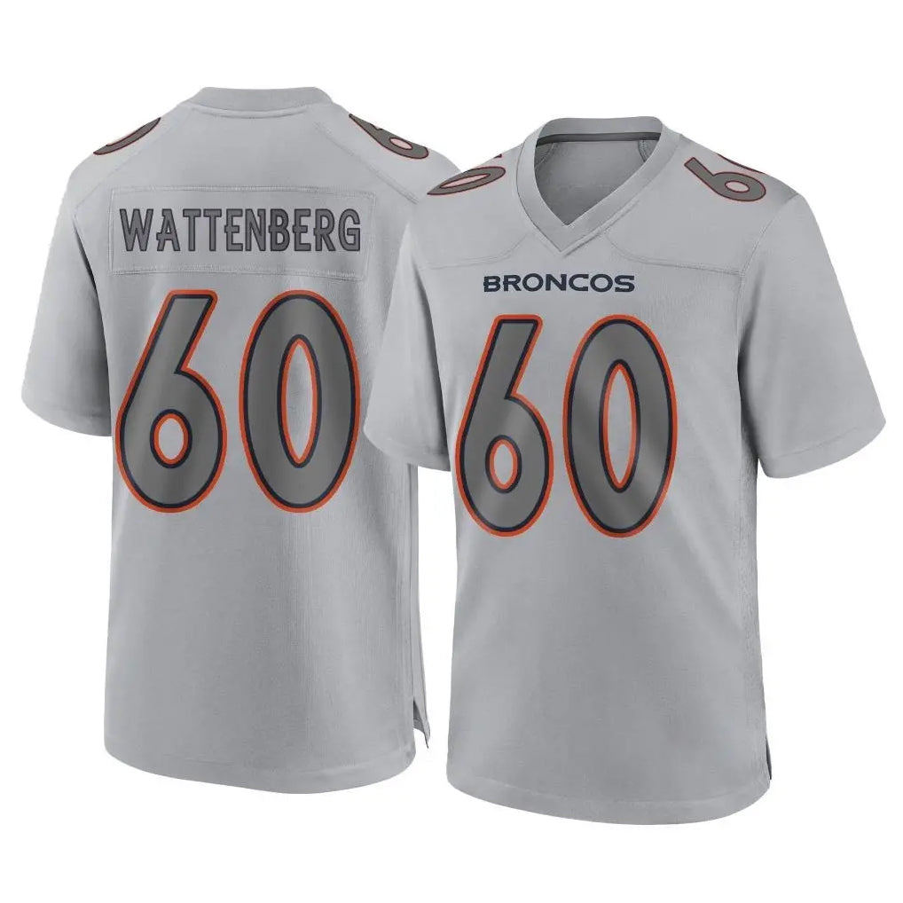 D.Broncos #60 Luke Wattenberg Player Gray Atmosphere Fashion Limited Game Kdoa Stitched Jerseys