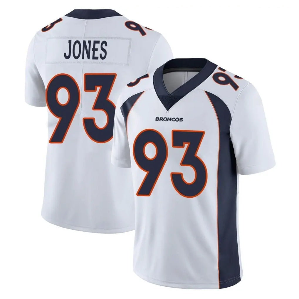 D.Broncos #93 D.J. Jones Player White Vapor Untouchable Limited Home Game Kdoa Stitched Jerseys