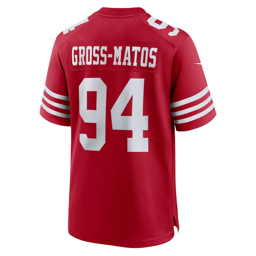 Kdoa SF.49ers #94 Yetur Gross-Matos Scarlet Team Game Jersey