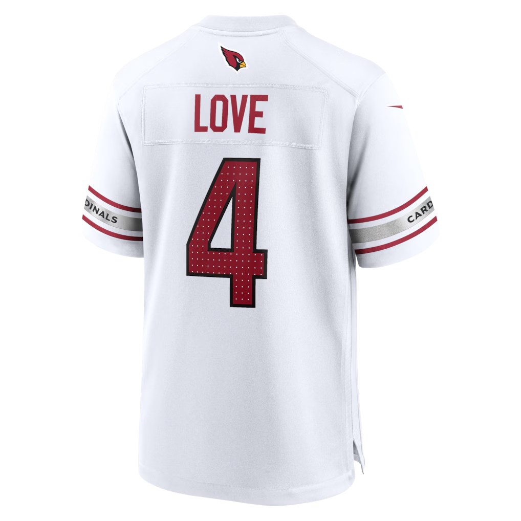 Kdoa A.Cardinals #4 Jeremiyah Love White Game Player Stitched Jerseys