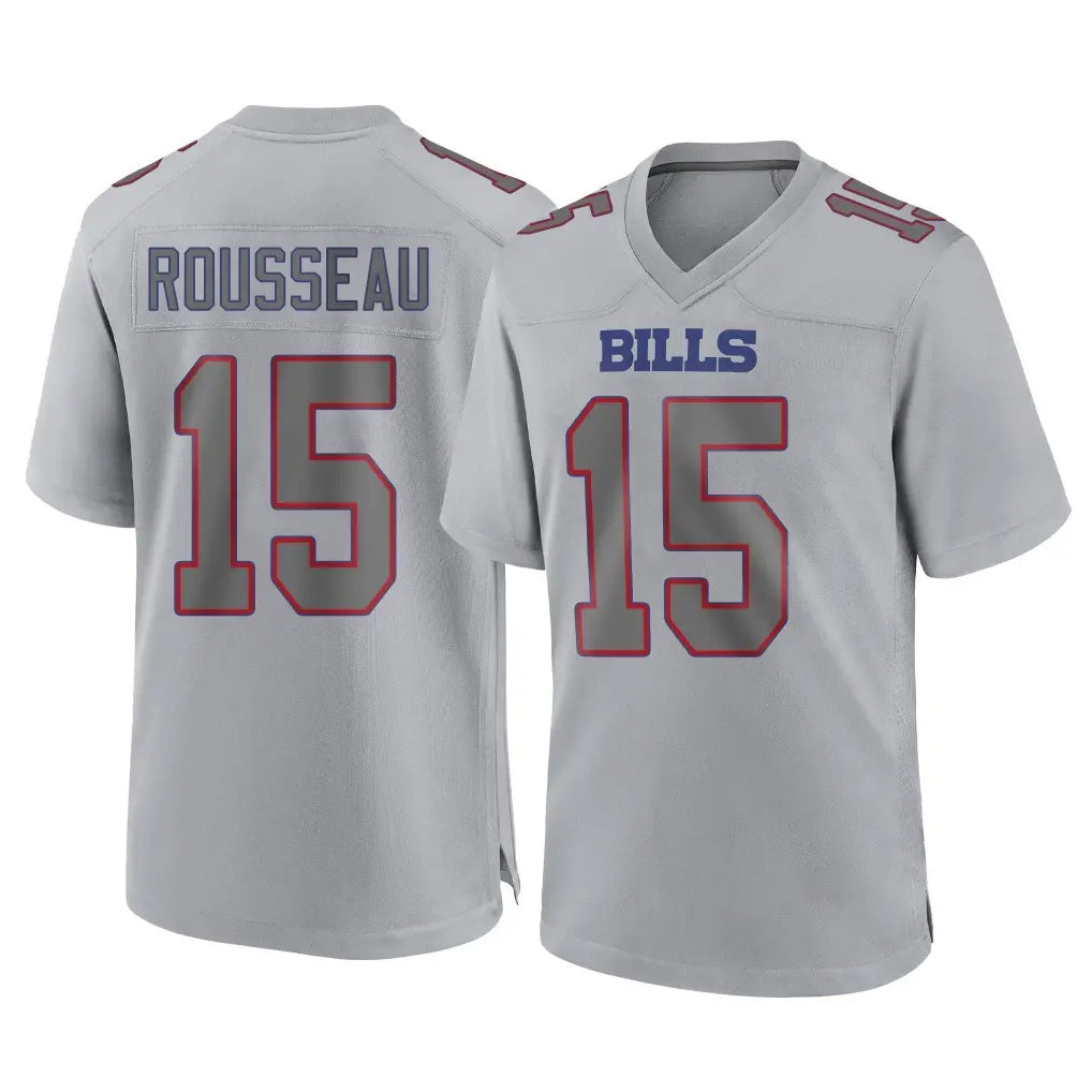 B.Bills #15 Greg Rousseau Player Gray Home Game Kdoa Stitched Jerseys
