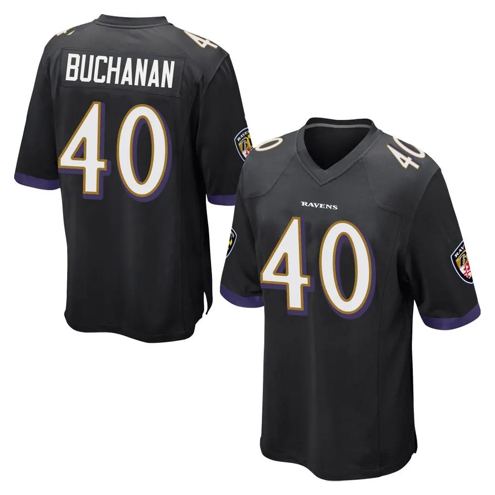B.Ravens #40 Teddye Buchanan Player Black Home Game Kdoa Stitched Jerseys