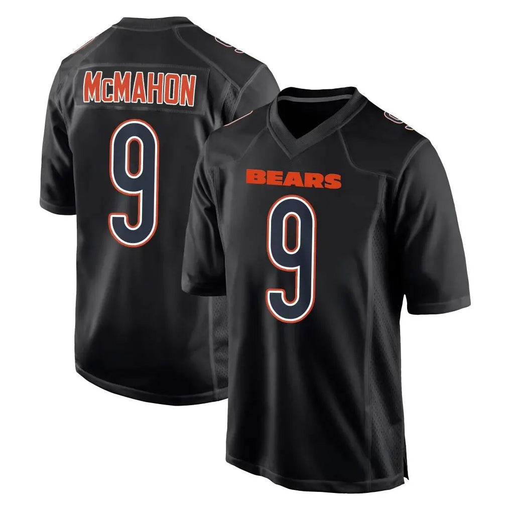 C.Bears #9 Jim McMahon Player Carbon Black Fashion Game Kdoa Stitched Jerseys