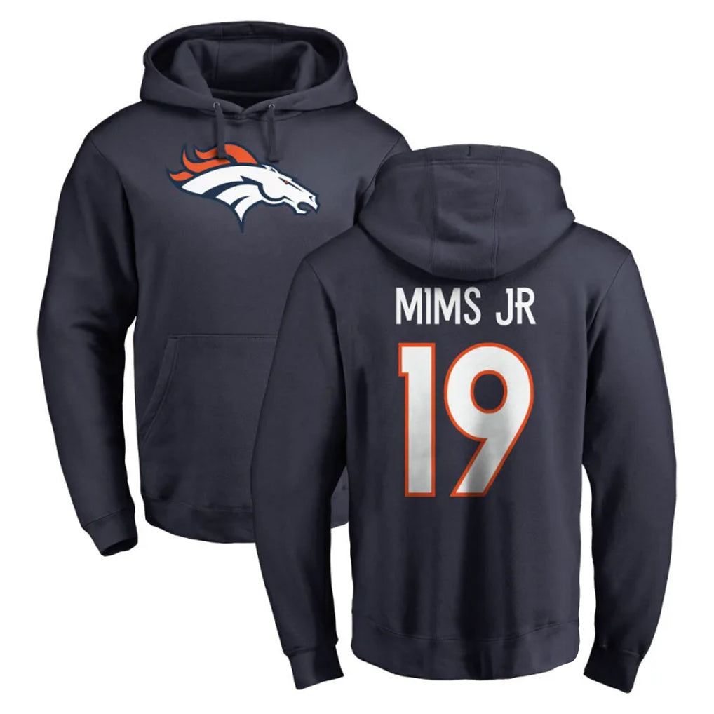 D.Broncos #19 Marvin Mims Jr. Player Navy Pullover Hoodie Limited Kdoa Stitched Jerseys