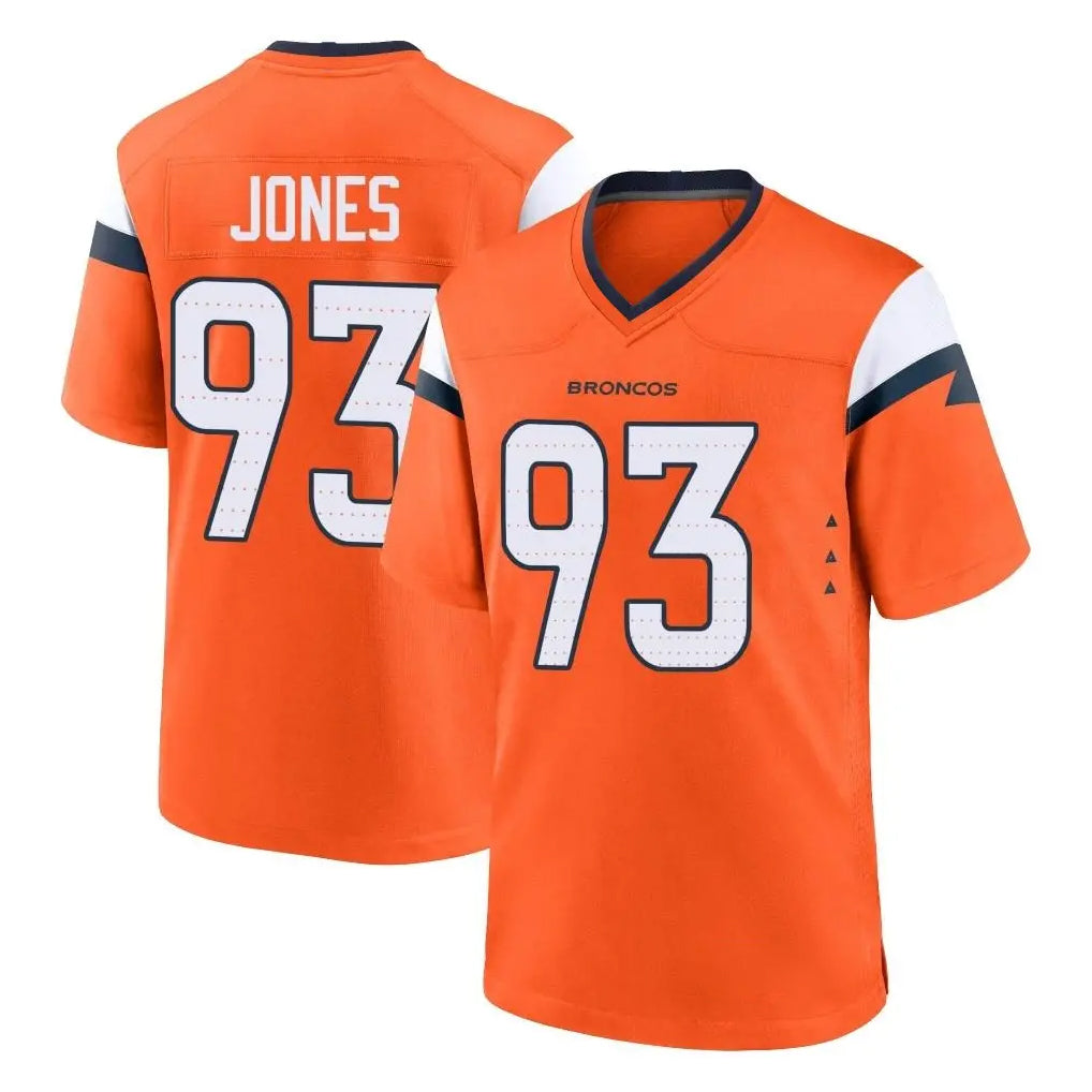 D.Broncos #93 D.J. Jones Player Orange Home Game Kdoa Stitched Jerseys