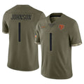 C.Bears #1 Jaylon Johnson Player Olive Salute to Service Limited Game Kdoa Stitched Jerseys