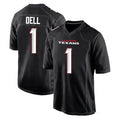 H.Texans #1 Tank Dell Player Carbon Black Fashion Home Game Kdoa Stitched Jerseys