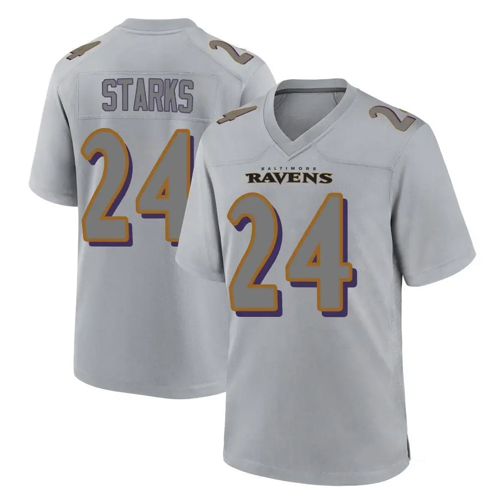 B.Ravens #24 Malaki Starks Player Gray Color Rush Vapor Untouchable Game Kdoa Stitched Jerseys