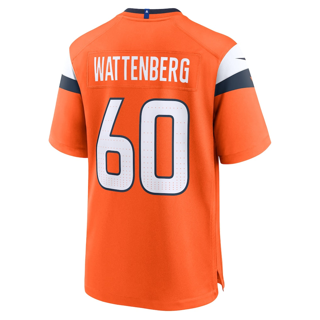 Kdoa D.Broncos #60 Luke Wattenberg Orange Team Game Jersey