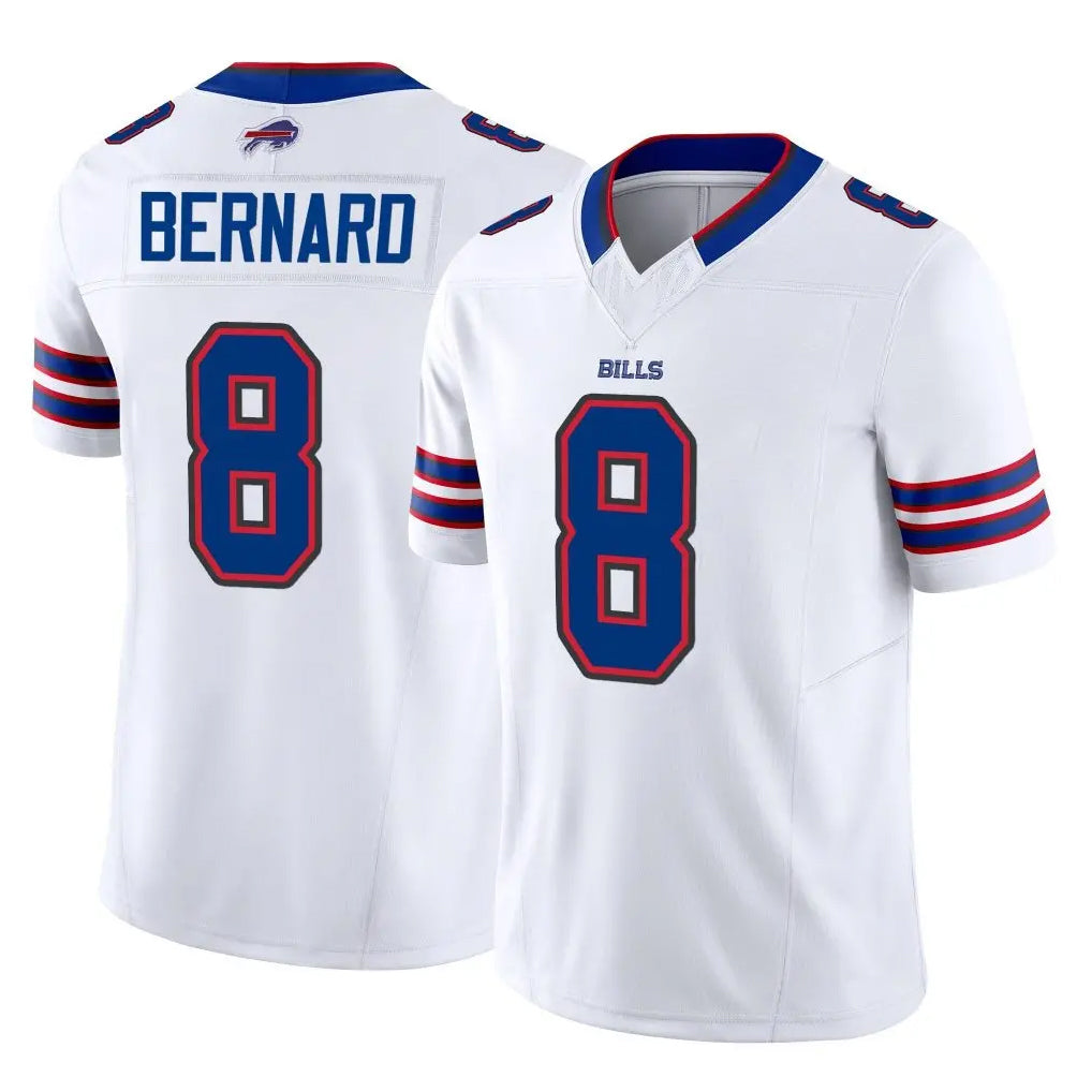 B.Bills #8 Terrel Bernard Player White Vapor F.U.S.E. Jersey Limited Home Game Kdoa Stitched Jerseys