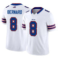B.Bills #8 Terrel Bernard Player White Vapor F.U.S.E. Jersey Limited Home Game Kdoa Stitched Jerseys