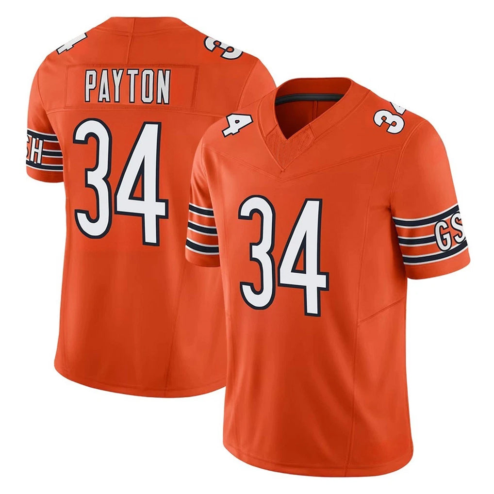 C.Bears #34 Walter Payton Player Orange Vapor F.U.S.E. Limited Home Game Kdoa Stitched Jerseys