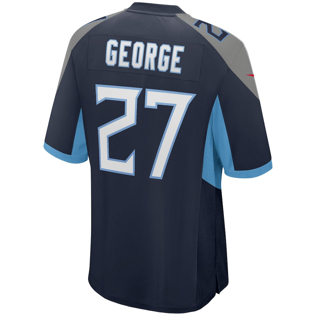 Kdoa T.Titans #27 Eddie George Navy Game Retired Player Jersey