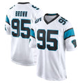 C.Panthers #95 Derrick Brown Player White Home Game Kdoa Stitched Jerseys