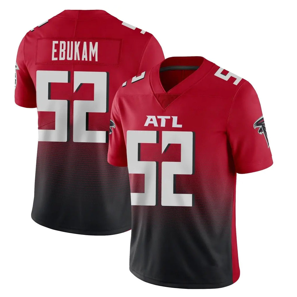 A.Falcons #52 Samson Ebukam Player Red Vapor Untouchable Limited Home Game Kdoa Stitched Jerseys