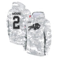 B.Bills #2 DJ Moore Player Arctic Camo Salute to Service Hoodies Kdoa Stitched Jerseys