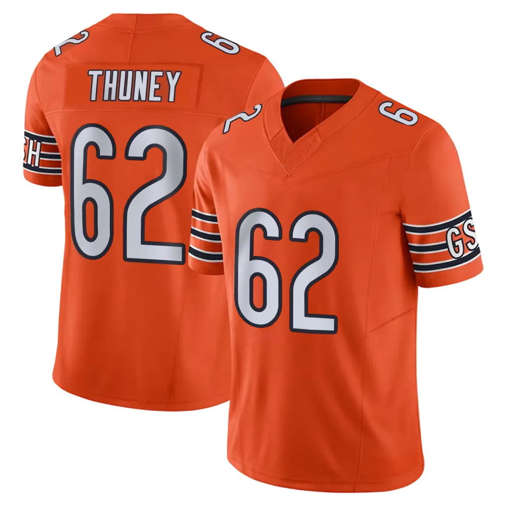 C.Bears #62 Joe Thuney Player Orange Vapor F.U.S.E. Limited Home Game Kdoa Stitched Jerseys