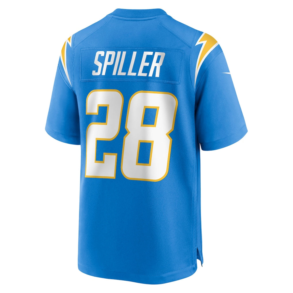 Kdoa LA.Chargers #28 Isaiah Spiller Powder Blue Team Game Jersey