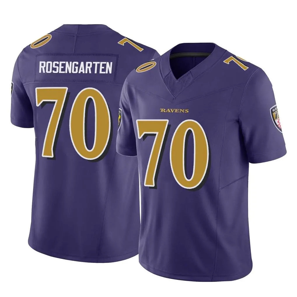 B.Ravens #70 Roger Rosengarten Player Purple Vapor F.U.S.E. Limited Kdoa Stitched Jerseys