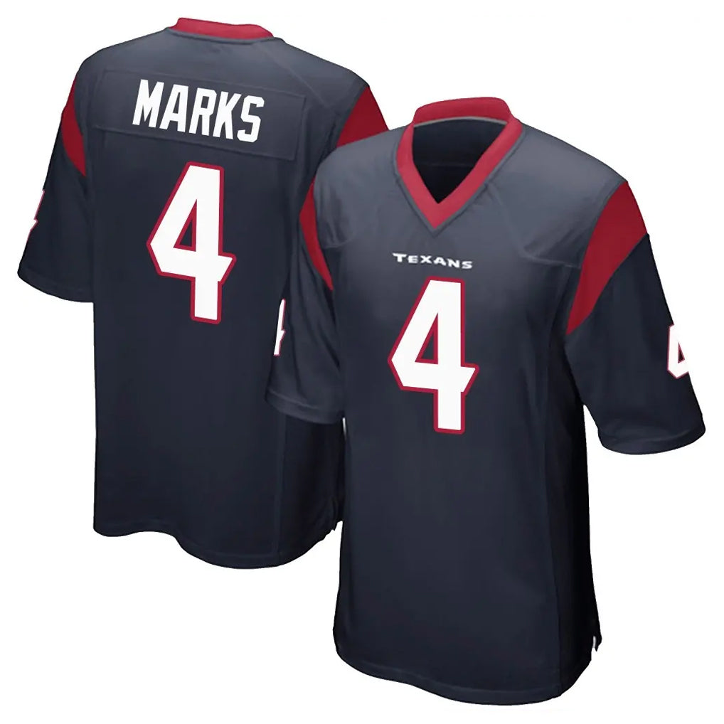 H.Texans #4 Woody Marks Player Navy Home Game Kdoa Stitched Jerseys
