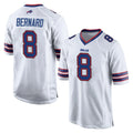 B.Bills #8 Terrel Bernard Player White Home Game Kdoa Stitched Jerseys