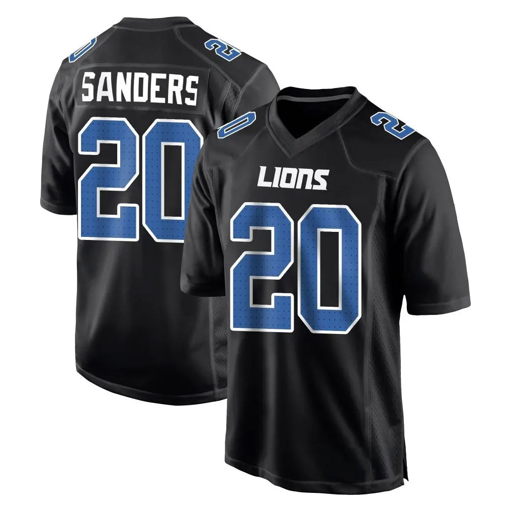 D.Lions #20 Barry Sanders Player Black Fashion Home Game Kdoa Stitched Jerseys