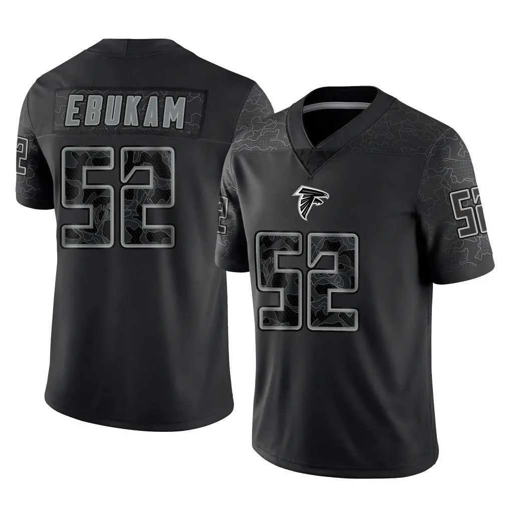 A.Falcons #52 Samson Ebukam Player Black RFLCTV Limited Game Kdoa Stitched Jerseys