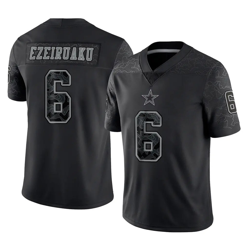 D.Cowboys #6 Donovan Ezeiruaku Player Black Limited Reflective Home Game Xdoa Stitched Jerseys