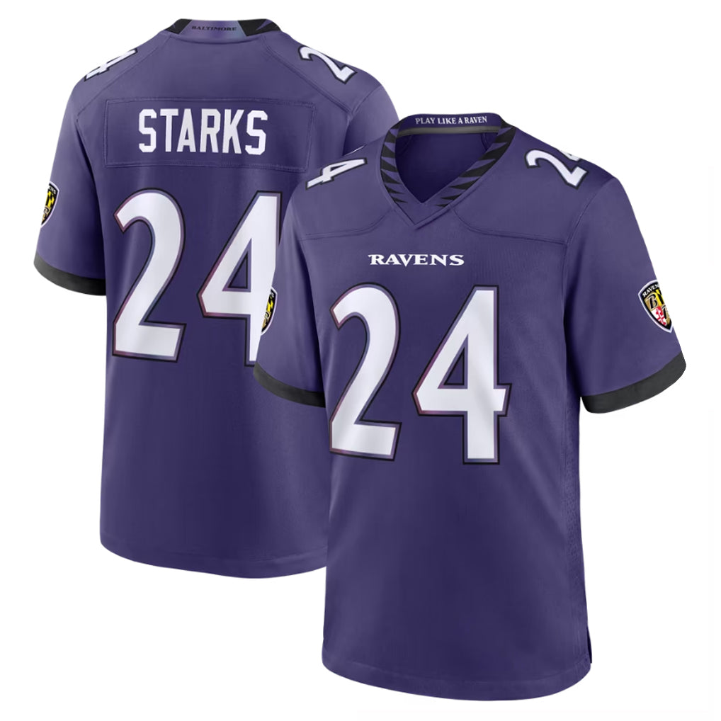 B.Ravens #24 Malaki Starks Player Purple Limited Home Game Kdoa Stitched Jerseys