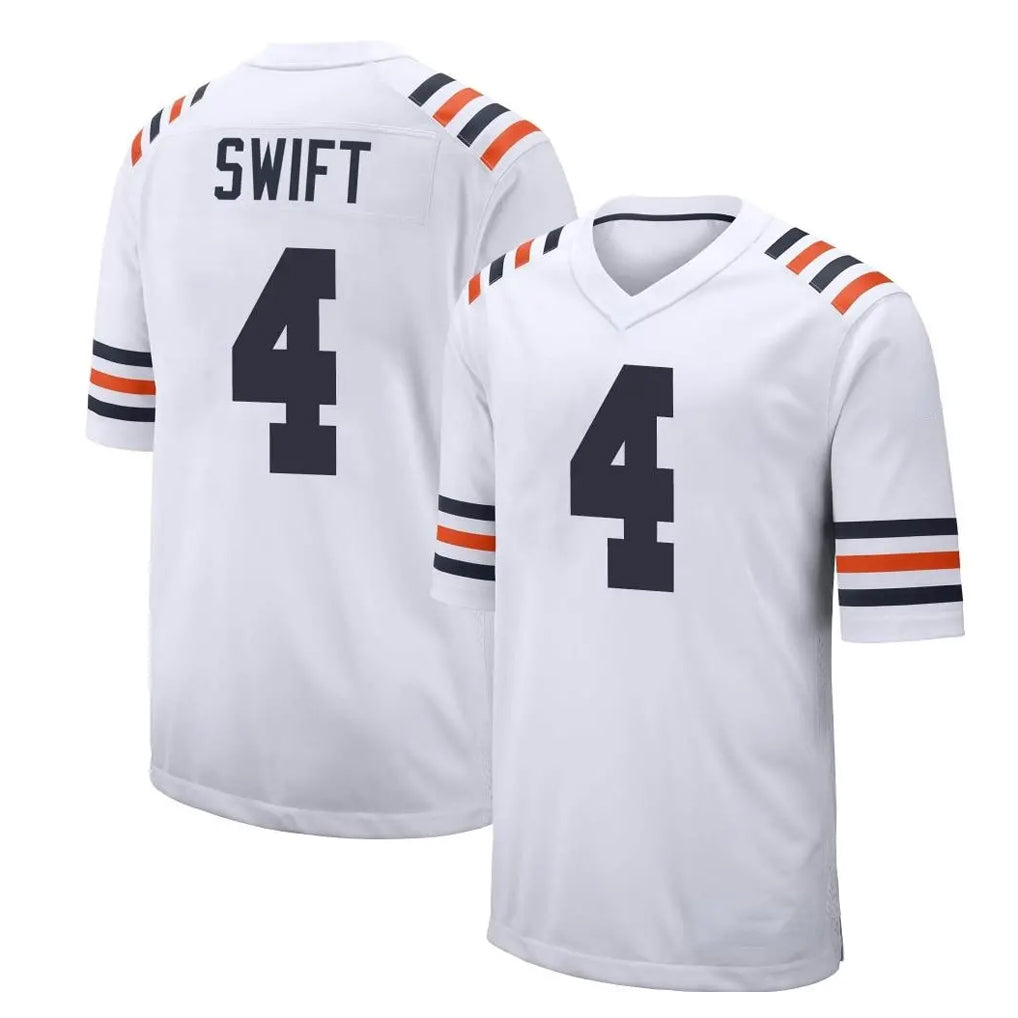 C.Bears #4 D'Andre Swift Player White Classic Home Game Kdoa Stitched Jerseys