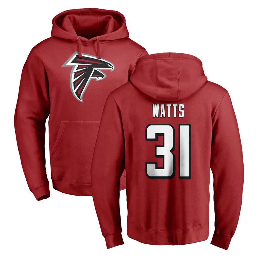 A.Falcons #31 Xavier Watts Player Red Pullover Hoodies Home Game Kdoa Stitched Jerseys