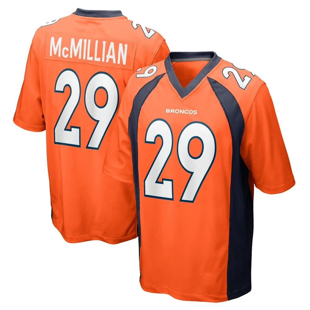 D.Broncos #29 Ja'Quan McMillian Player Orange Color Home Game Kdoa Stitched Jerseys