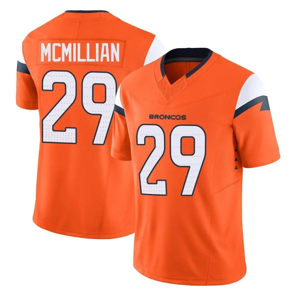 D.Broncos #29 Ja'Quan McMillian Player Orange Vapor F.U.S.E. Limited Home Game Kdoa Stitched Jerseys