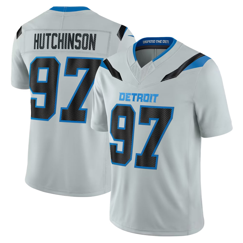 D.Lions #97 Aidan Hutchinson Player Silver Limited 2026 Rivalries Collection Home Game Kdoa Stitched Jerseys