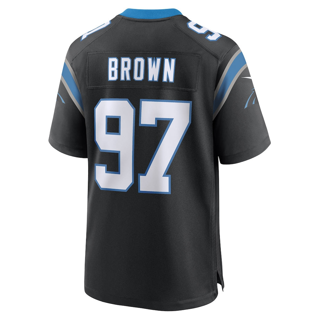 Kdoa C.Panthers #97 Bobby Brown Black Team Game Jersey