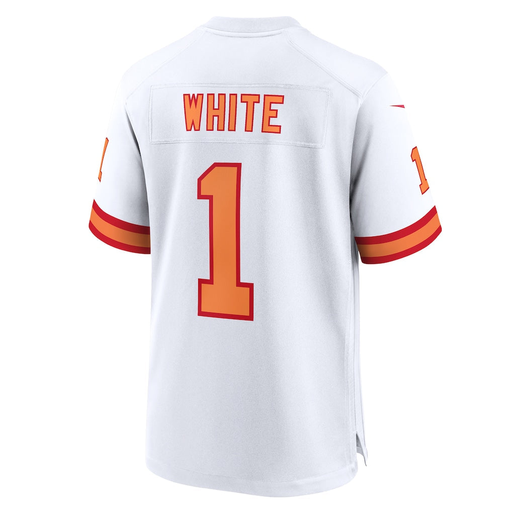 Kdoa TB.Buccaneers #1 Rachaad White White 50th Season Game Jersey