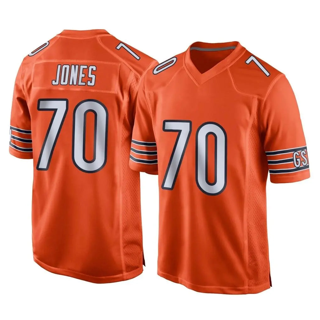 C.Bears #70 Braxton Jones Player Orange Home Game Kdoa Stitched Jerseys