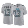 C.Panthers #13 John Metchie III Player Gray Atmosphere Fashion Game Kdoa Stitched Jerseys